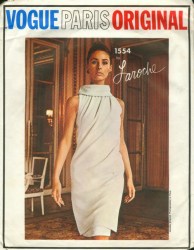 1554 VOGUE 1967 GUY LAROCHE SLEEVELESS BACK DRAPE PANEL DRESS PATTERN 14 34